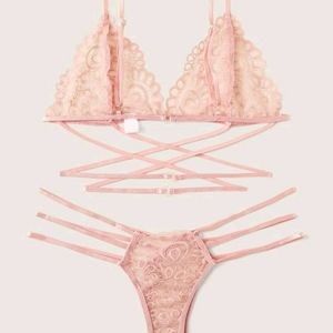 Pastel pink lingerie set